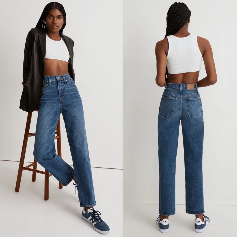 Madewell Straight Leg Jeans in Medium Blue